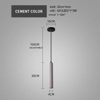 Suspension design nordique tube long en ciment décoratif moderne