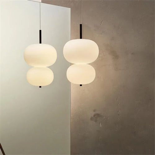 lustre nordique en verre avec suspension led pour décoration - vue 2 sur 12
