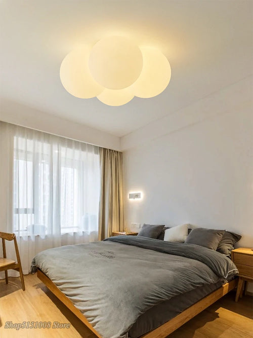 Nordique minimaliste LED plafonnier chambre salon moderne chaud chambre d'enfants lampe créative acrylique lampe nuage art lustre