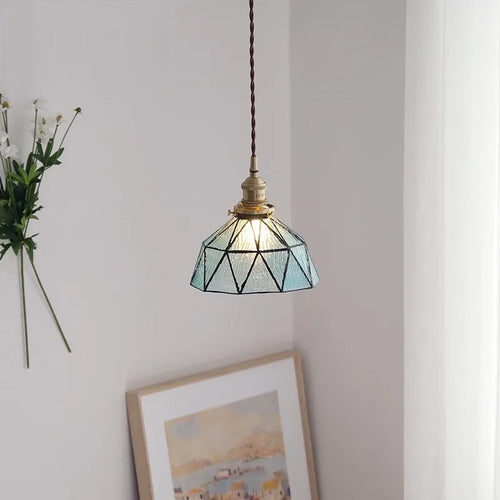 suspension design nordique vintage en laiton et verre
