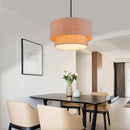 Suspension abat-jour en tissu style lin pastoral moderne