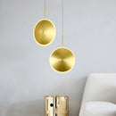 lampe led ronde en métal art déco avec fil réglable