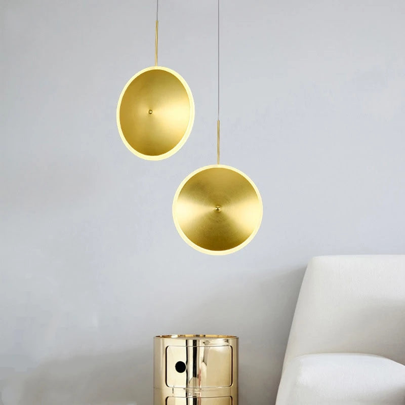 lampe led ronde en métal art déco avec fil réglable - vue 5 sur 12
