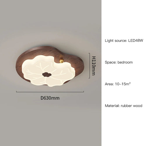 lustre moderne imitation bois en forme de feuille d'arbre créatif - vue 11 sur 14