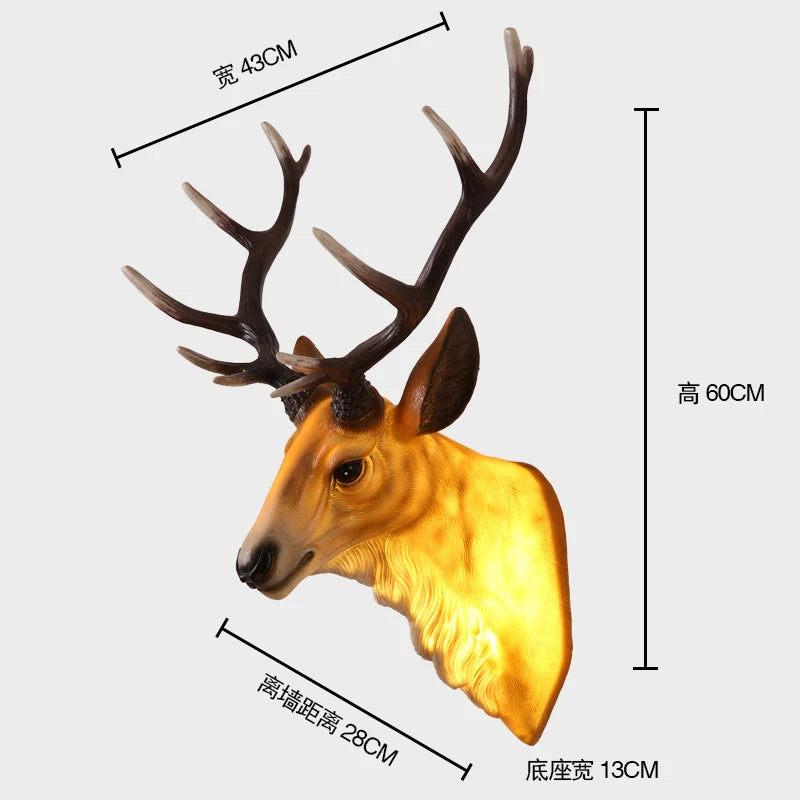 applique murale moderne en bois de cerf avec lumière led décorative - vue 8 sur 14
