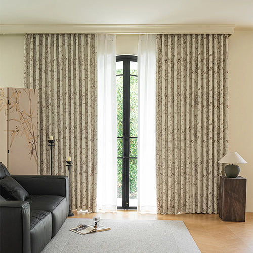 Rideau occultant motif floral moderne pour salon chambre - vue 3 sur 7