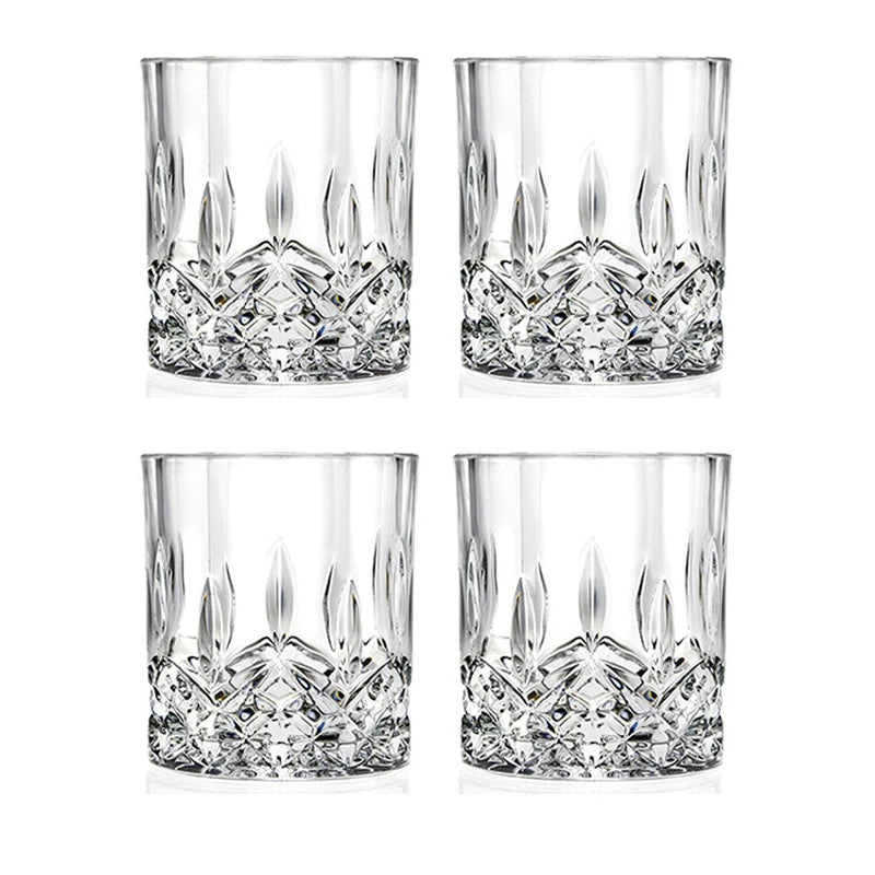 Lot verres whisky cristal relief bar maison élégant