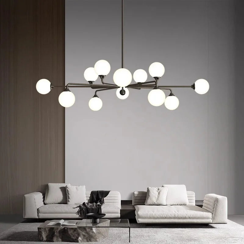 lustre moderne en verre suspendu pour décoration maison