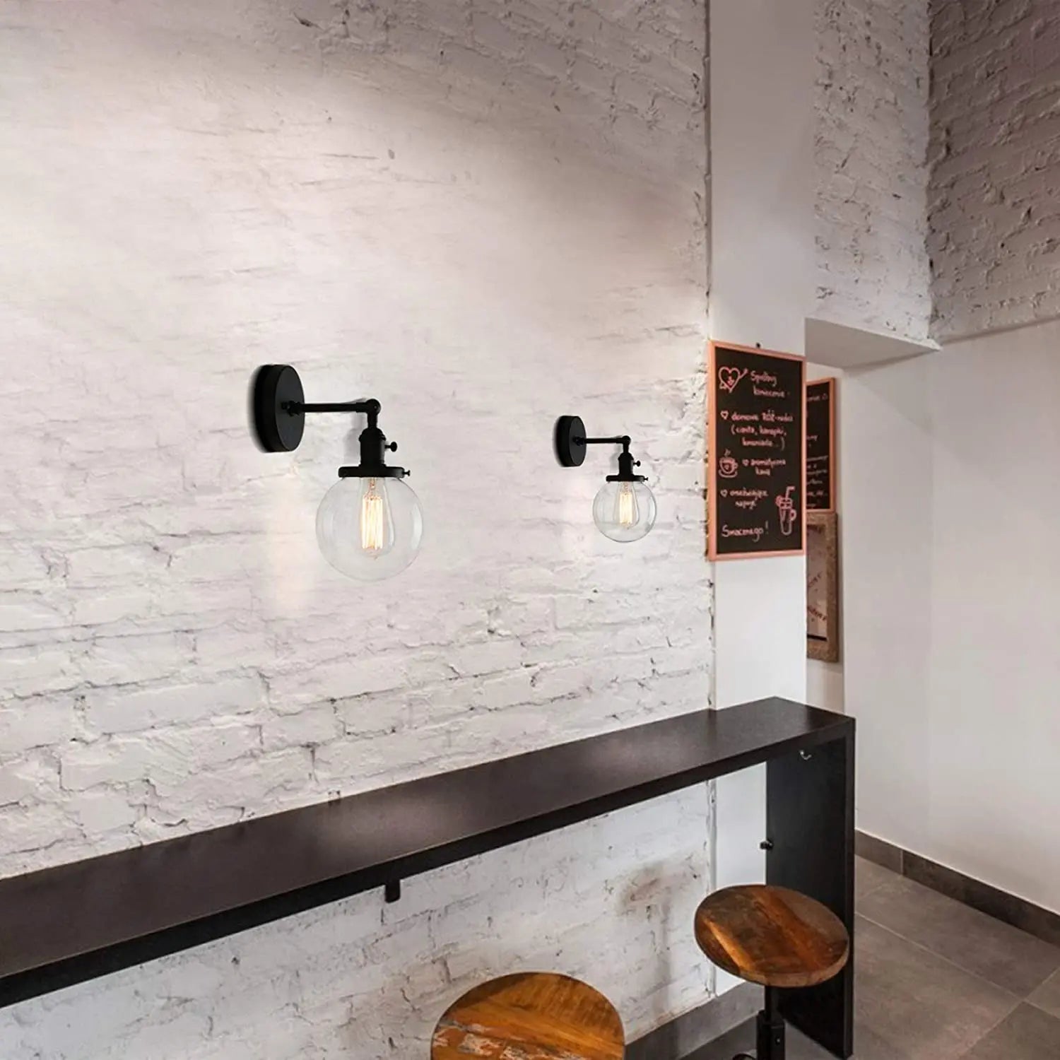Permo 5.9 ''Vintage applique moderne en verre applique murale luminaires luminaire Loft chevet miroir lampe escalier lumières - vue 8 sur 11