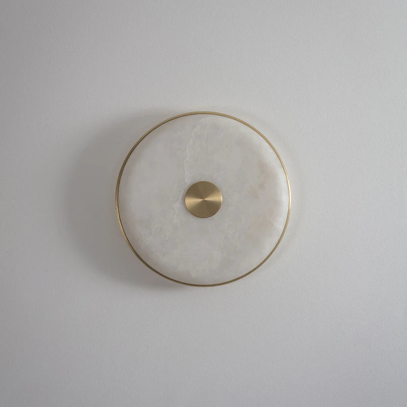 lampe de chevet créative en cuivre et marbre naturel à led - vue 4 sur 9