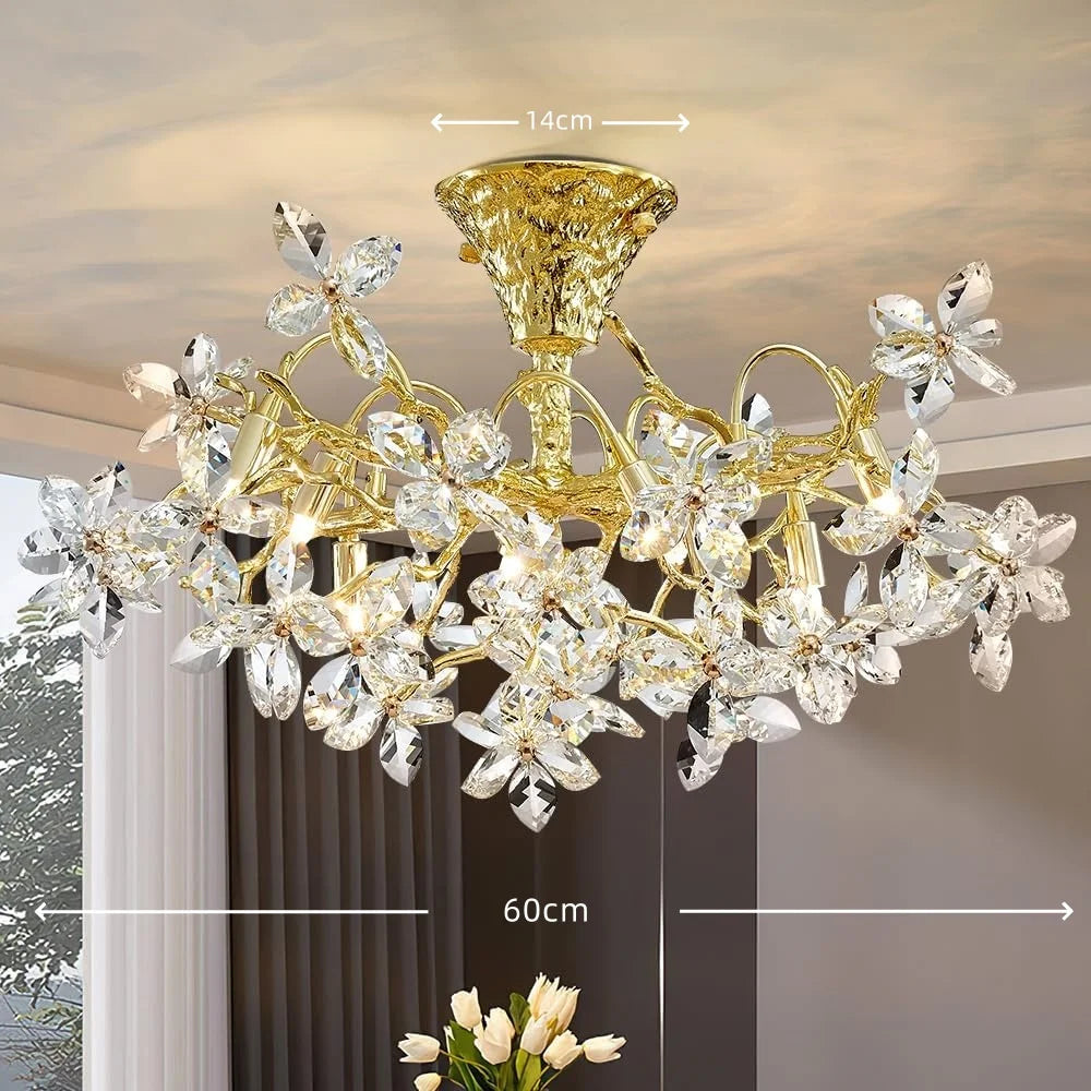 lustre en cristal de luxe pour décoration vintage intérieure