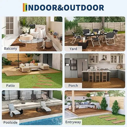 Dalles bois acacia emboitables terrasse antiderapantes facile pose