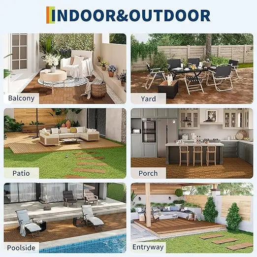 Dalles bois acacia emboitables terrasse antiderapantes facile pose