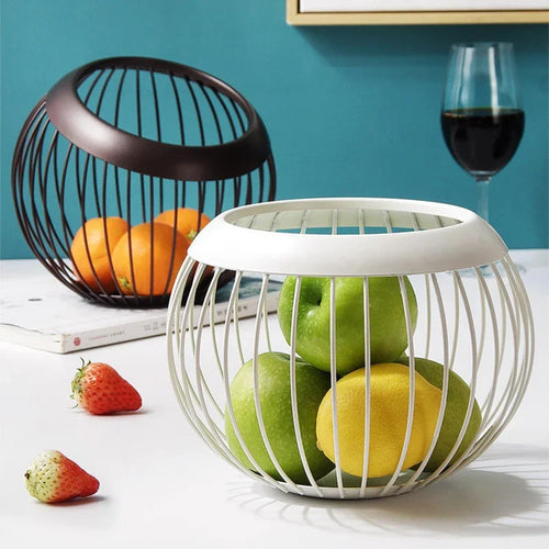 assiette de rangement en fer pour fruits et collations - vue 2 sur 7