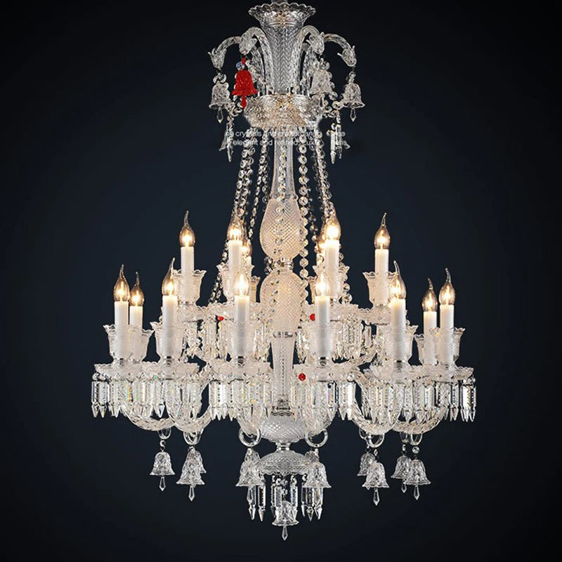 lustre en cristal transparent pour un éclairage élégant et raffiné - vue 4 sur 30