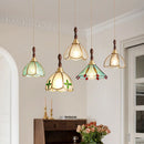 lustre rétro en cuivre et verre pour intérieur élégant