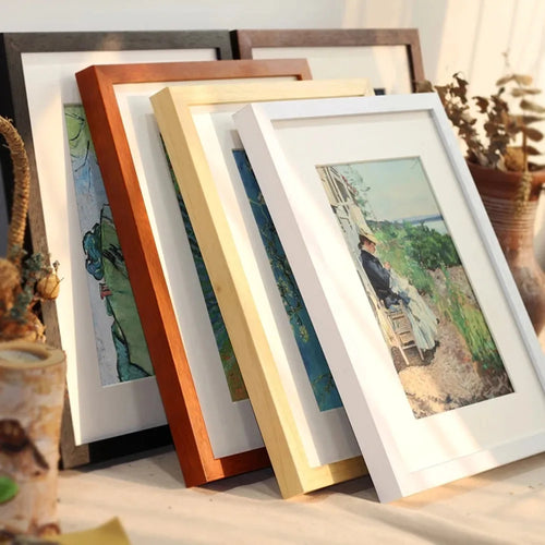 cadre en bois pour peinture et photo avec passe-partout - vue 2 sur 17