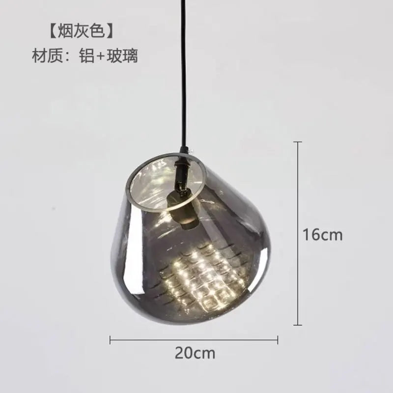 lustre en verre design pour cuisine bar et restaurant - vue 7 sur 13