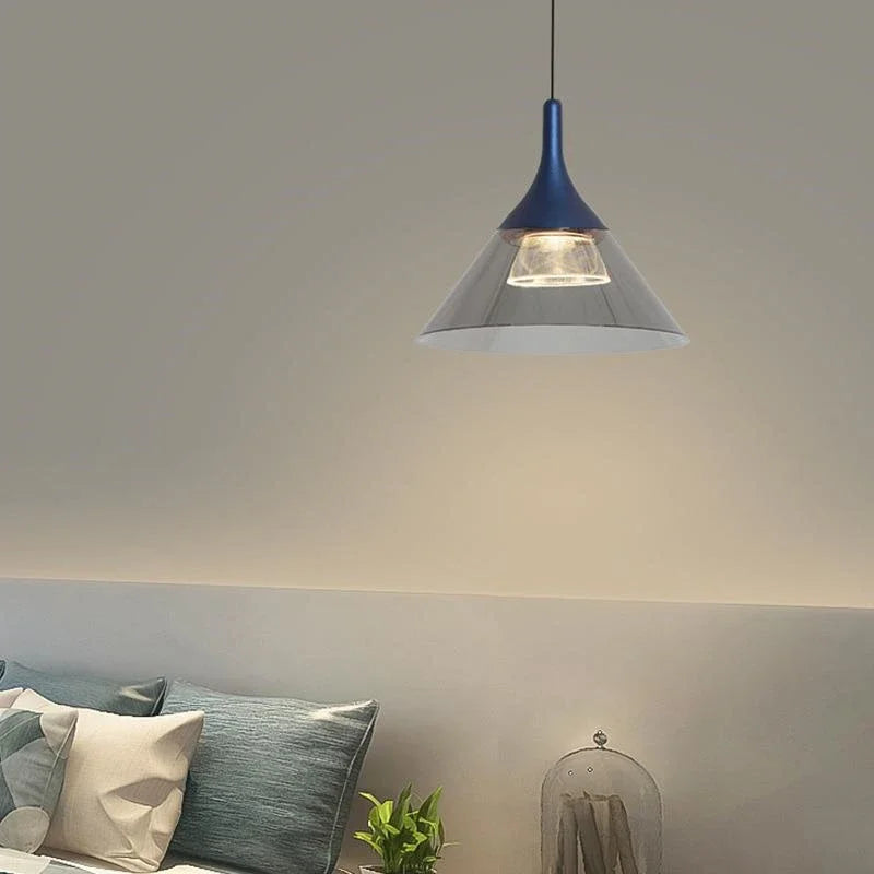 Plafonnier LED suspendu en aluminium et verre