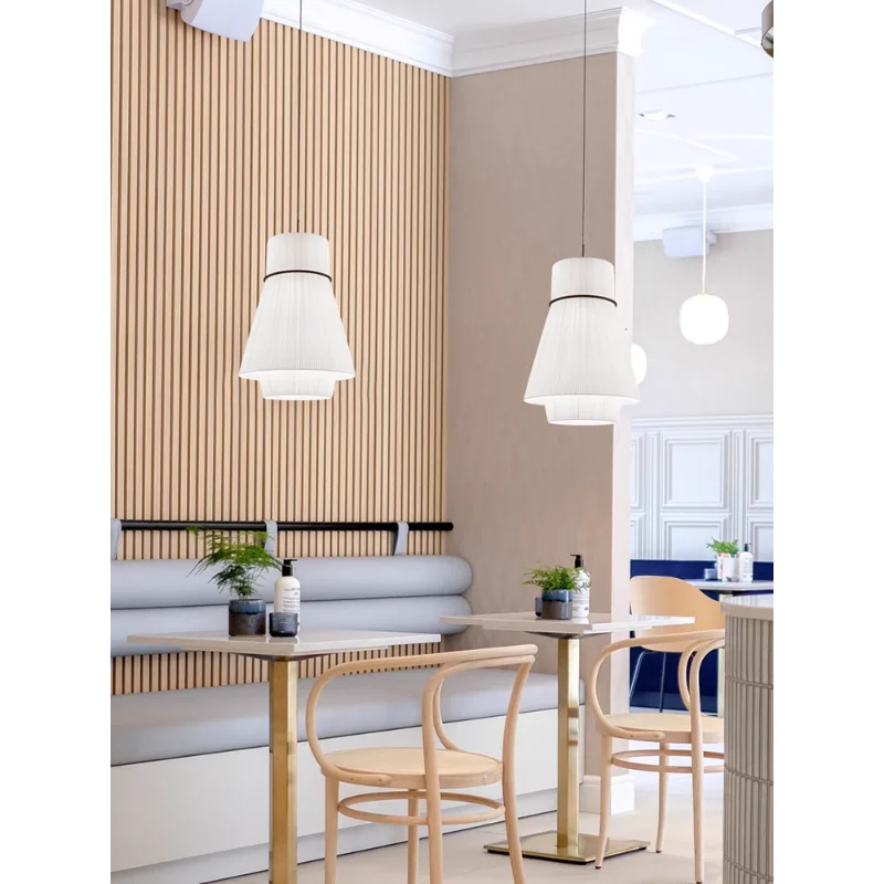 lustre en tissu japonais design pour restaurants et bars - vue 5 sur 11