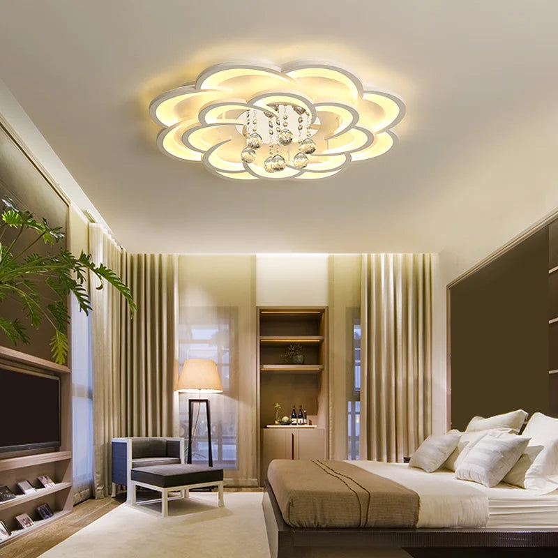 plafonnier led moderne en cristal gradation circulaire