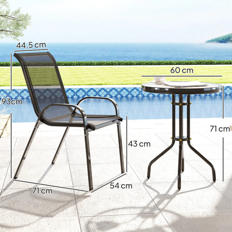 ensemble table et chaises terrasse extérieur 3 pièces