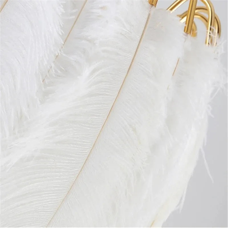 plafonnier décoration en plumes d'autruche simplicité nordique
