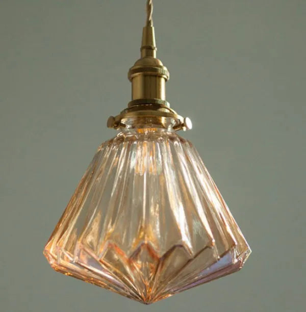 suspension nordique minimaliste en verre et cuivre