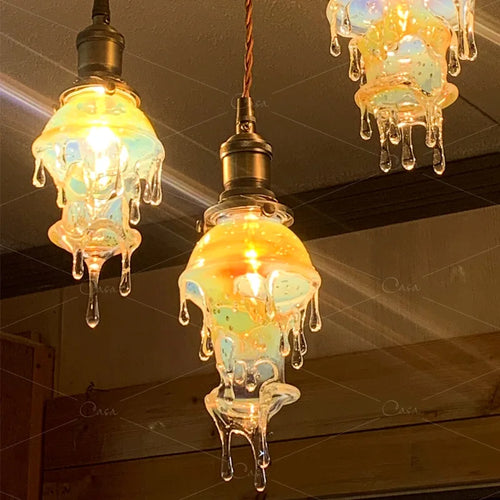 lampe créative gouttelettes de bougie design rétro pour décoration artistique - vue 5 sur 10