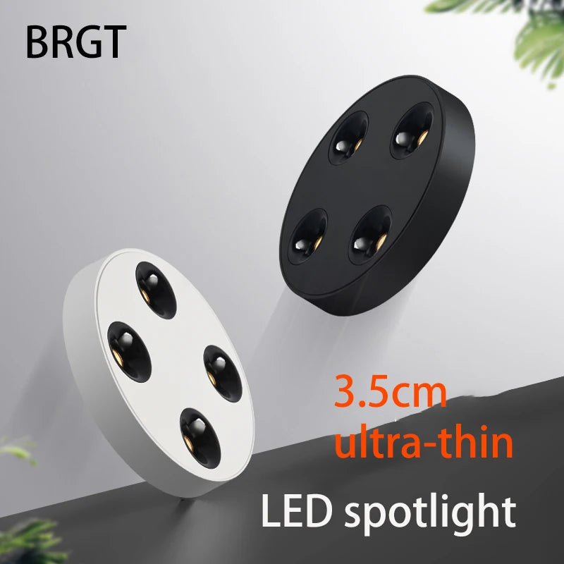 BRGT projecteurs Led plafonnier monté en Surface rond Ultra mince Spot mince 24W blanc noir Foco extérieur 110V 220V nordique