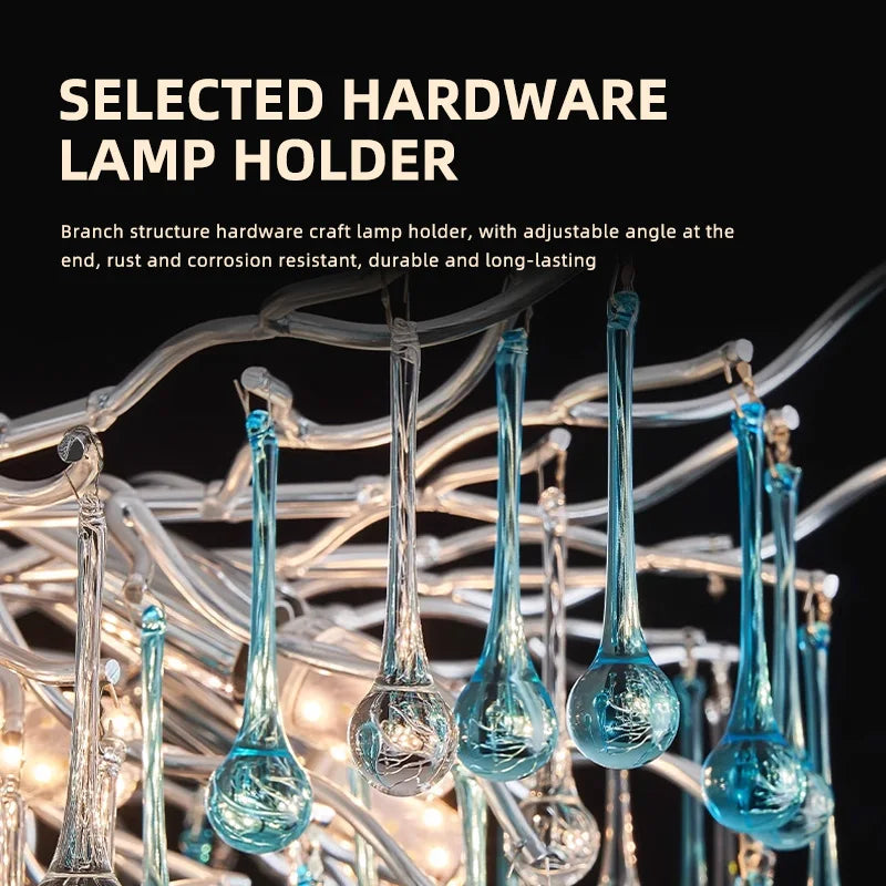lustre moderne en verre bicolore style postmoderne avec led - vue 5 sur 12
