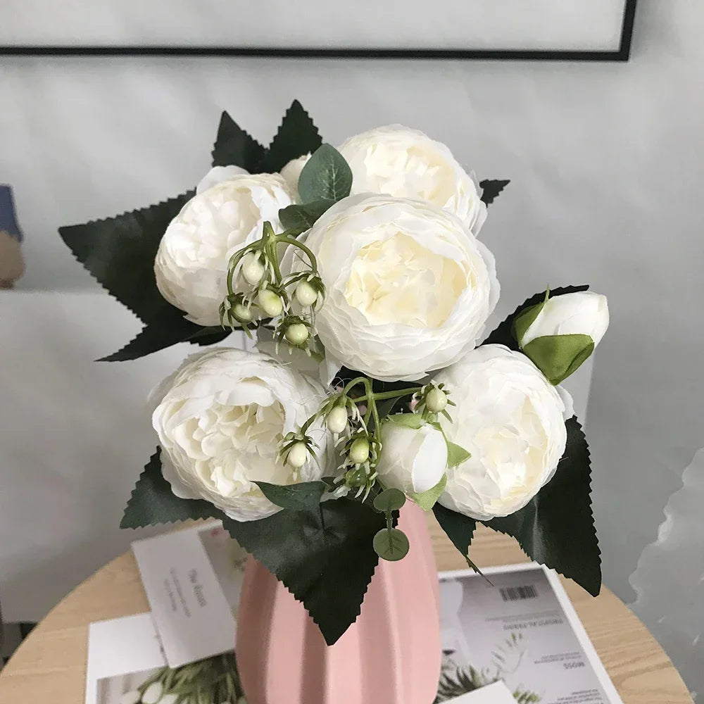 bouquet de pivoines artificielles pour décoration de mariage et maison - vue 15 sur 16