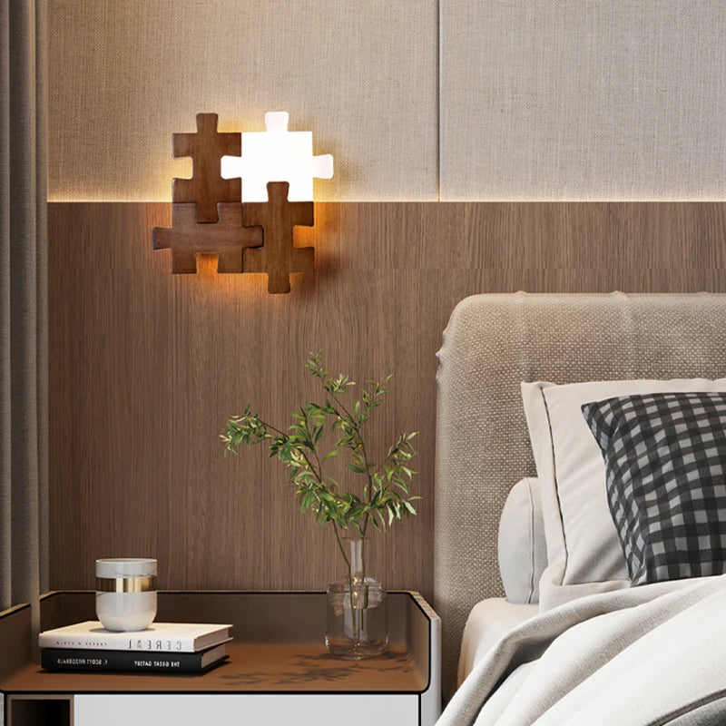 Applique murale LED en bois au design nordique