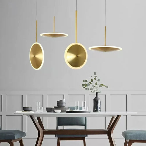 suspension LED ronde en métal design moderne fil réglable livraison artistique