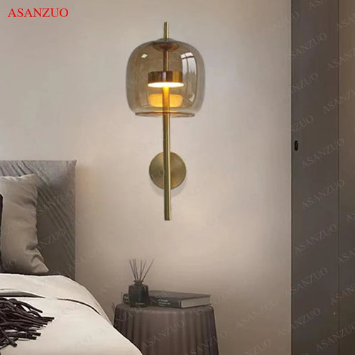 applique murale led créative en verre avec lumière chaude - vue 2 sur 10