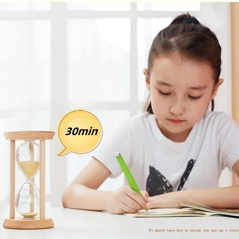 sablier en bois lumineux pour minuterie créative et décoration - vue 3 sur 8