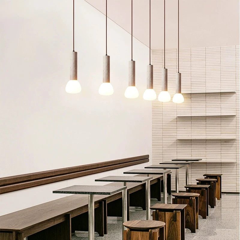 Suspension Style crème salon TV fond mur Led nordique chambre Table de chevet longue ligne petite