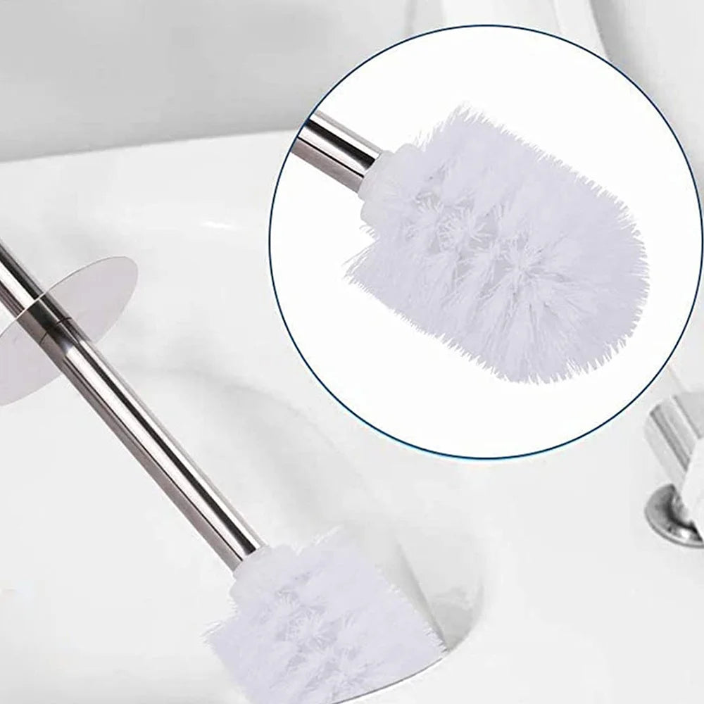 brosse et support de nettoyage en acier inoxydable pour salle de bain - vue 6 sur 6