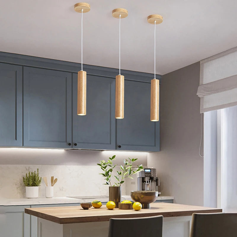 suspension moderne en bois pour éclairage intérieur design