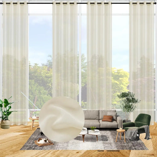 Voilage rideau faux lin sur mesure extra long