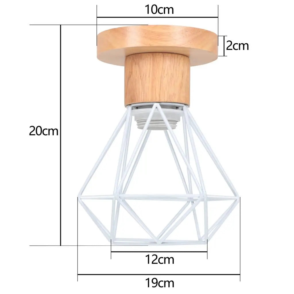 suspension vintage en bois luminaire led suspendu - vue 11 sur 14