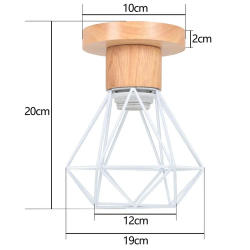suspension vintage en bois luminaire led suspendu - vue 12 sur 14