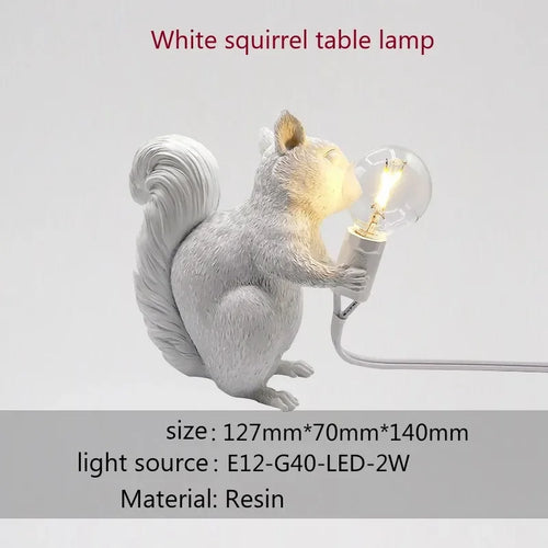 lampes de table écureuils en résine pour décoration et cadeau - vue 8 sur 8