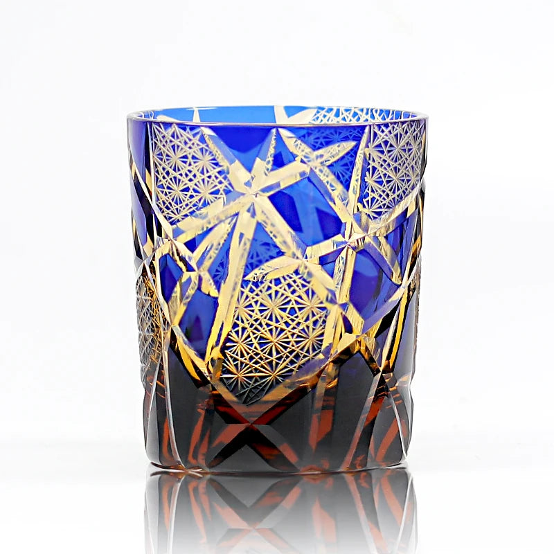 Verre whisky edo kiriko gravé motifs japonais artisanal