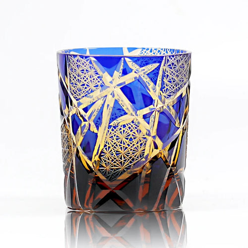 Verre whisky edo kiriko gravé motifs japonais artisanal
