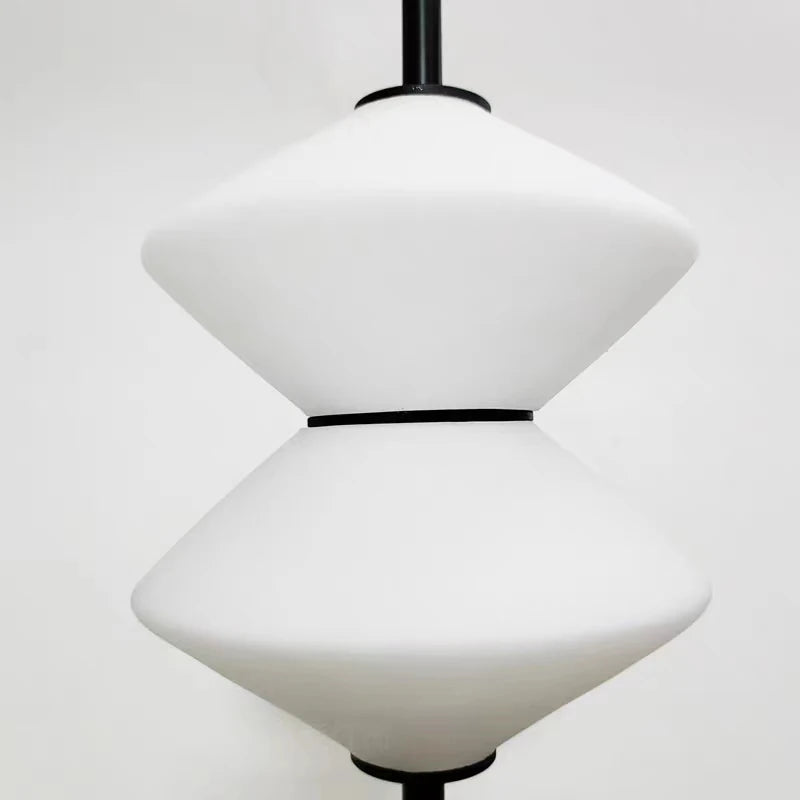 Suspension LED en verre blanc moderne