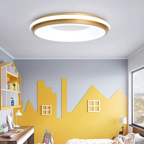 LED Nordique Macaron Plafonnier Moderne Créatif Couleur Circulaire Luminaire Chambre Chambre D'enfant Salon Lampe À La Maison
