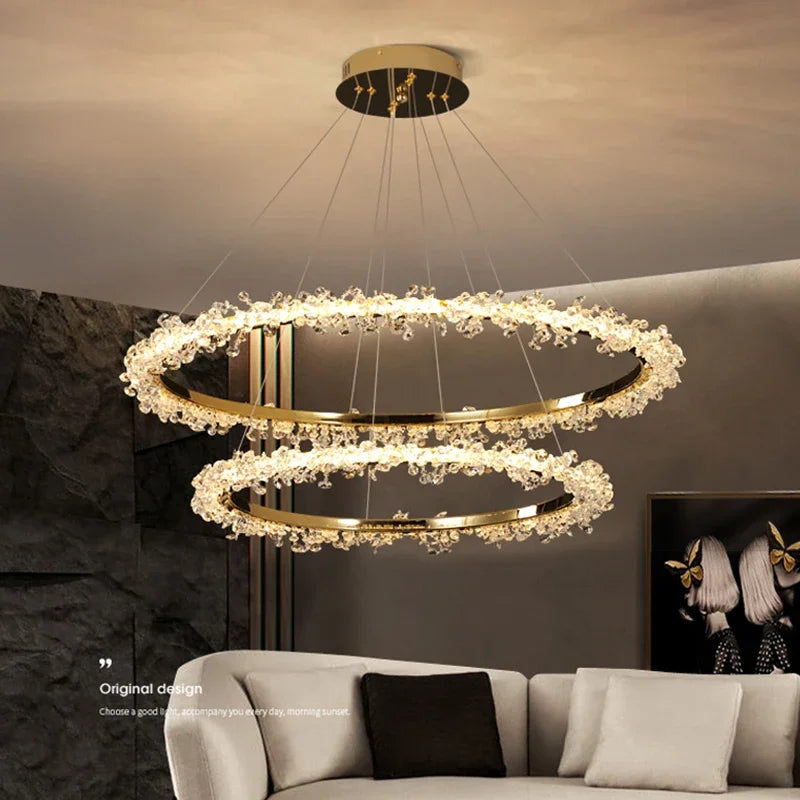 lustre nordique de luxe en cristal pour décoration moderne