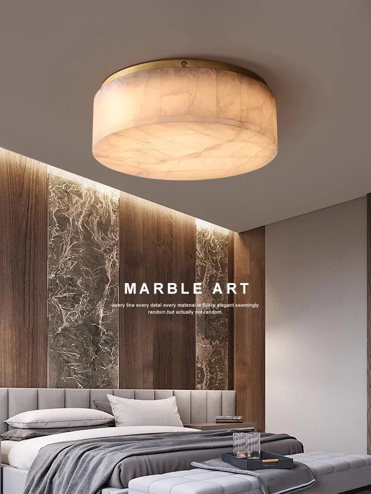 plafonnier led design moderne en marbre naturel haut de gamme - vue 2 sur 12