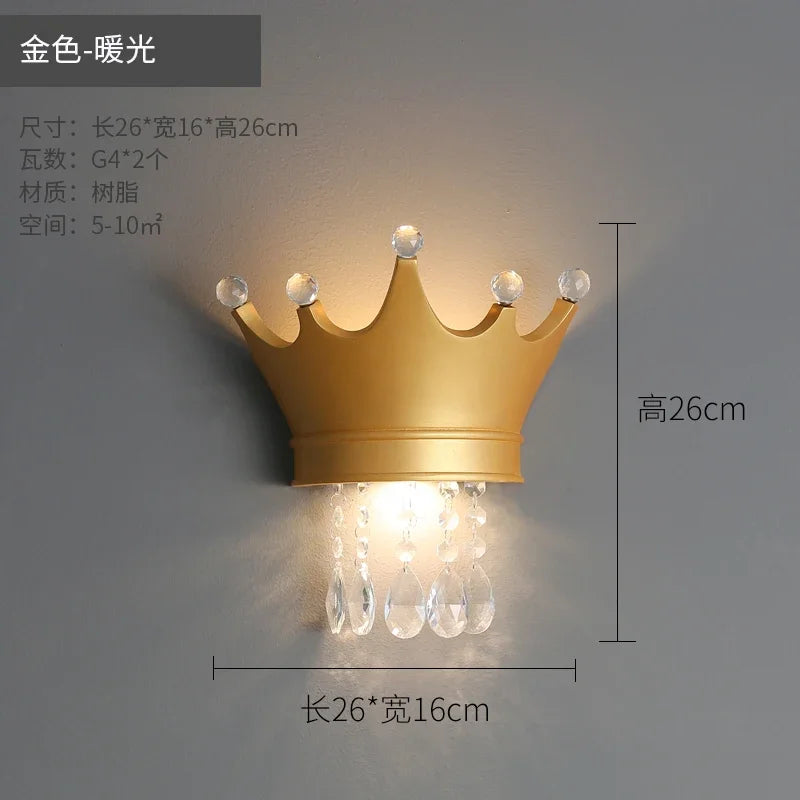 applique murale couronne en résine et cristal pour enfants - vue 8 sur 12
